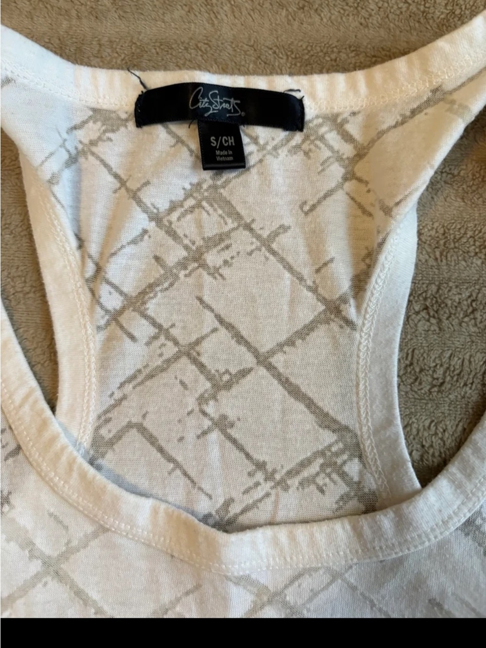 City Streets White Diamond-Pattern Racerback Tank *** - Picture 2 of 2
